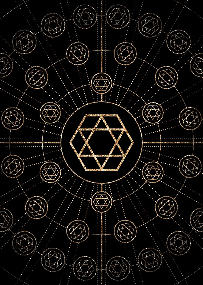 Geometric Gold Glyph Sign