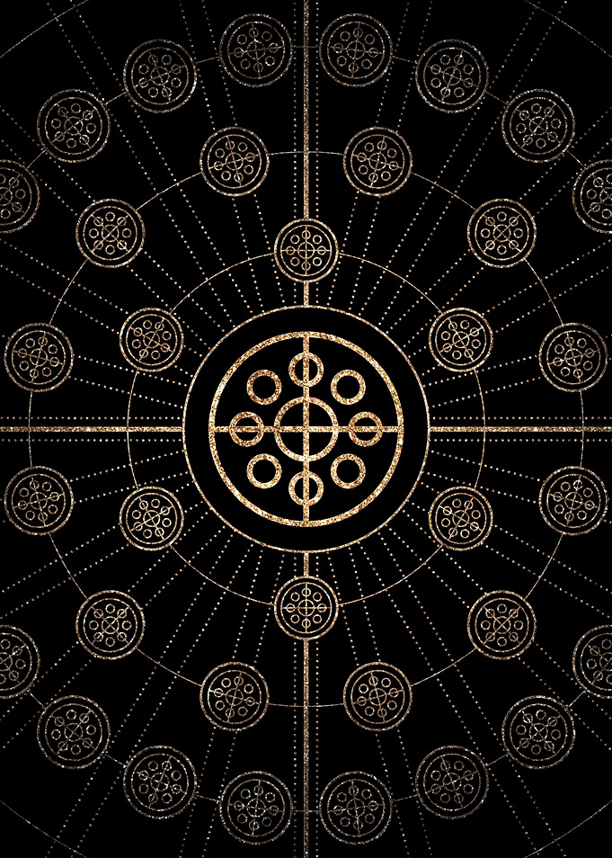 Geometric Gold Glyph Sign