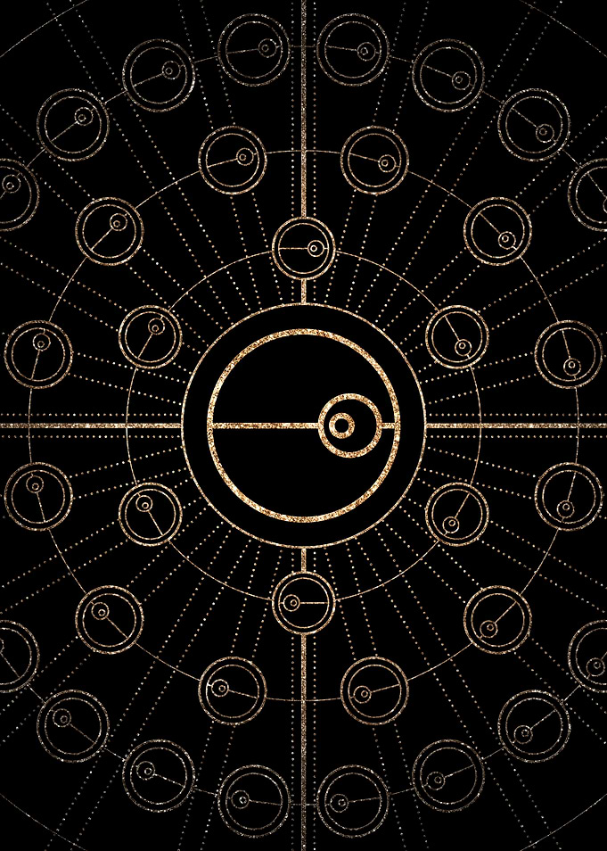 Gold Glitter Glyph Symbol