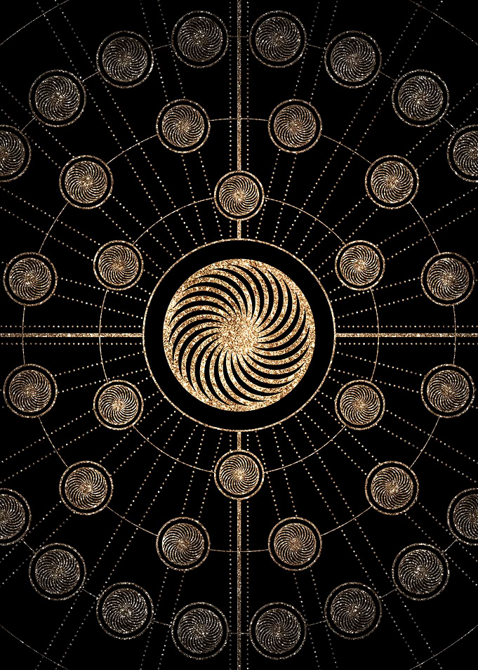 Geometric Gold Glyph Sign