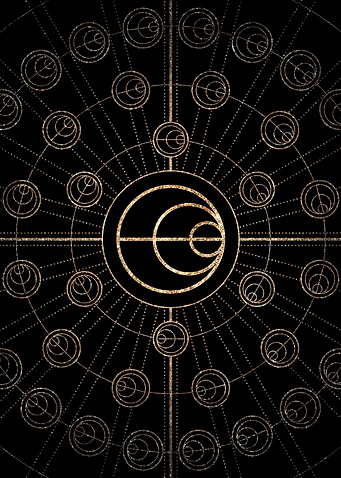 Geometric Gold Glyph Sign