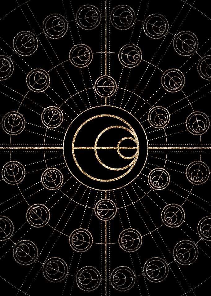 Geometric Gold Glyph Sign
