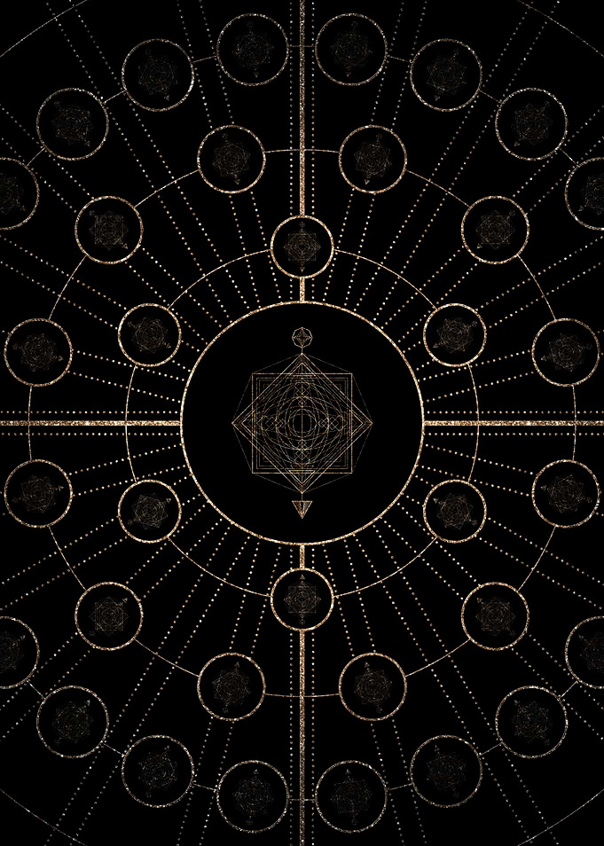 Geometric Gold Glyph Sign