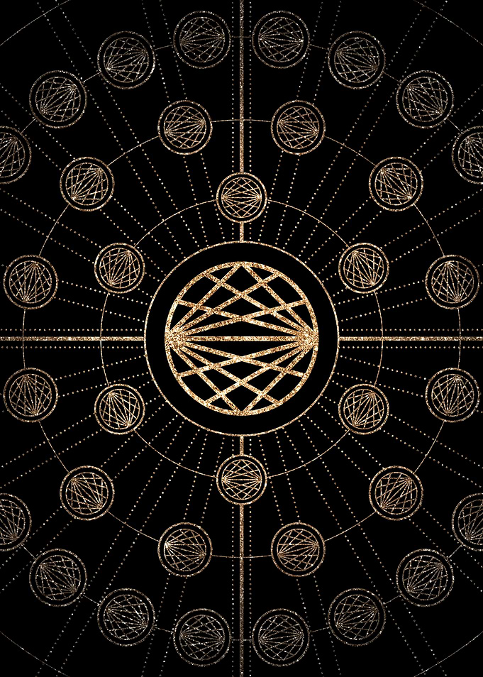Gold Glitter Glyph Symbol