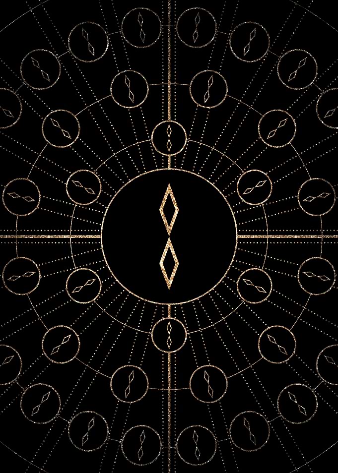 Geometric Gold Glyph Sign