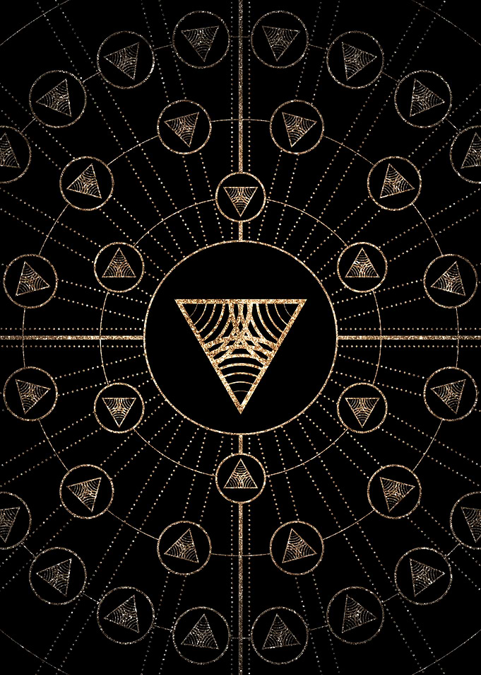 Geometric Gold Glyph Sign