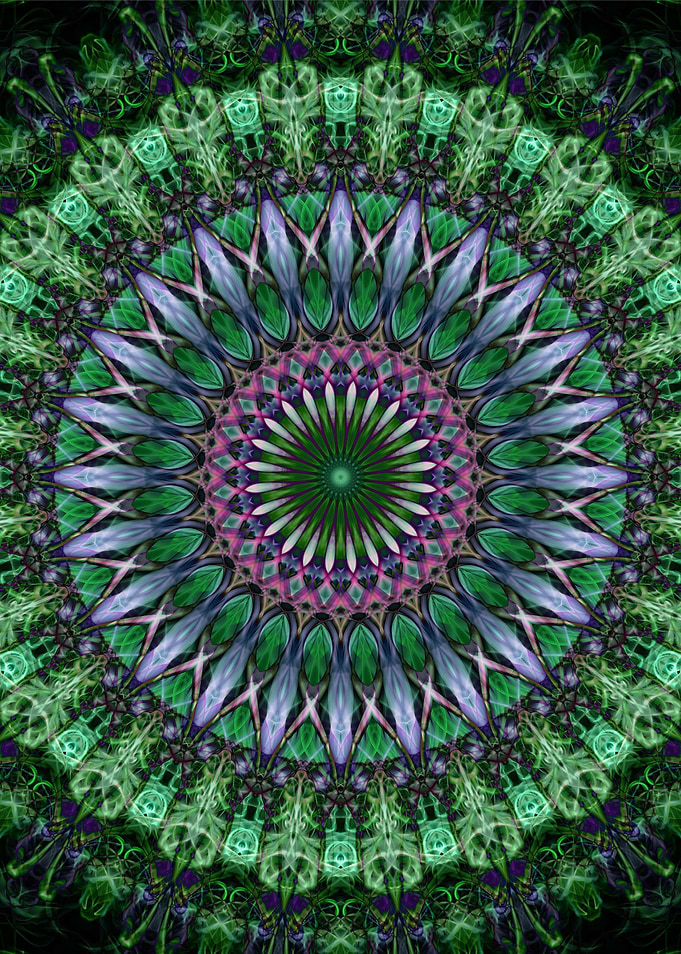 Lilac and green mandala