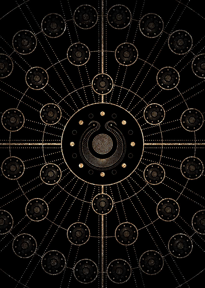 Geometric Gold Glyph Sign