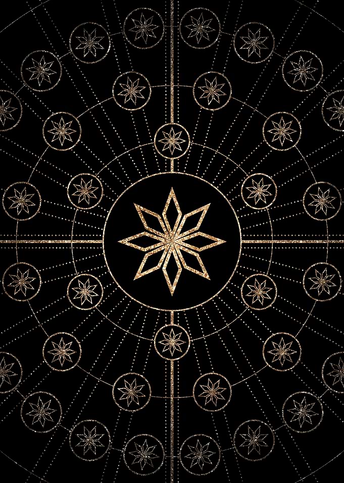 Geometric Gold Glyph Sign