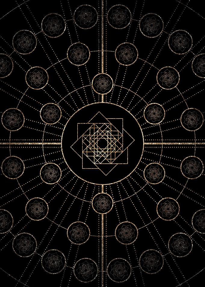 Geometric Gold Glyph Sign