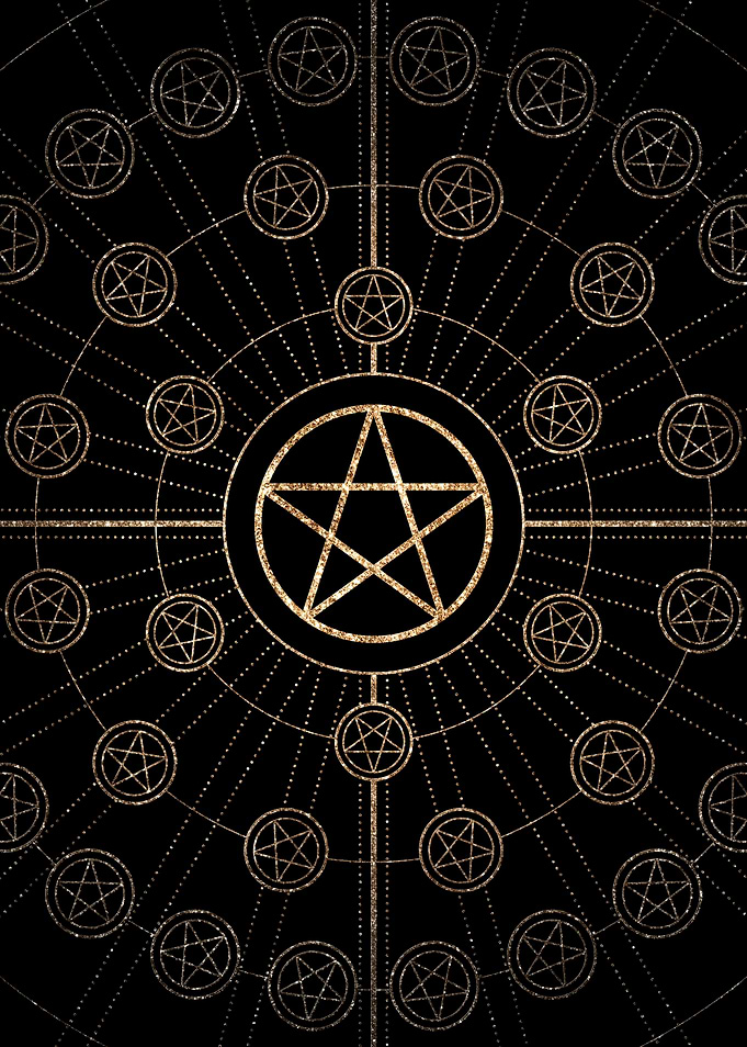 Geometric Gold Glyph Sign