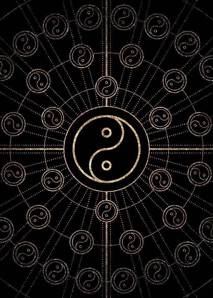 Gold Glitter Glyph Symbol