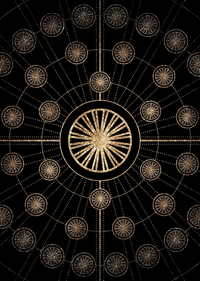 Gold Glitter Glyph Symbol