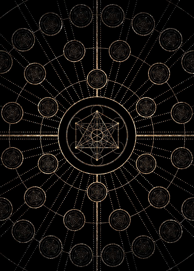 Geometric Gold Glyph Sign