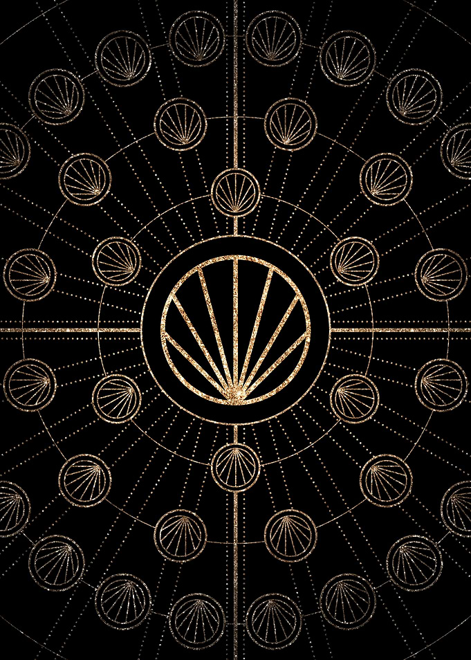 Gold Glitter Glyph Symbol