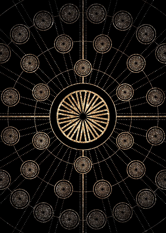 Gold Glitter Glyph Symbol