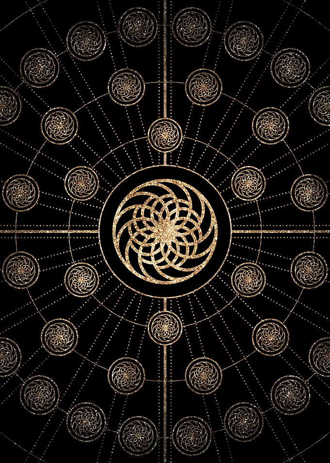 Geometric Gold Glyph Sign