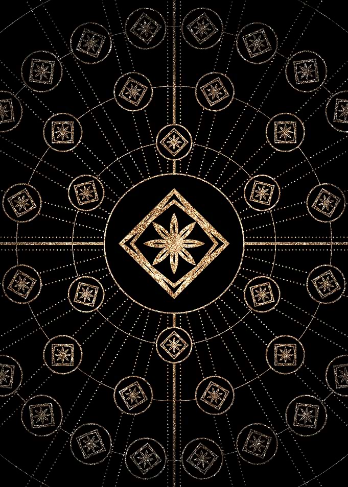 Geometric Gold Glyph Sign