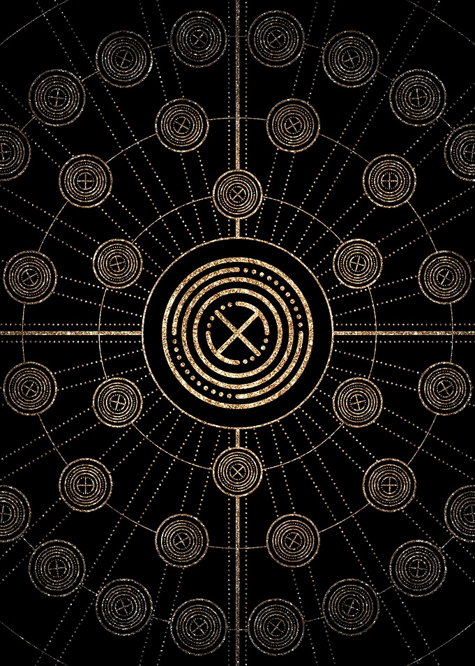 Gold Glitter Glyph Symbol