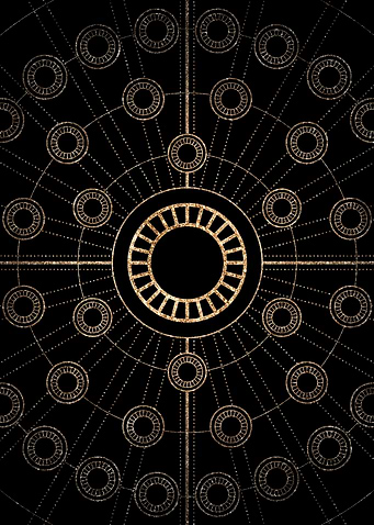Geometric Gold Glyph Sign