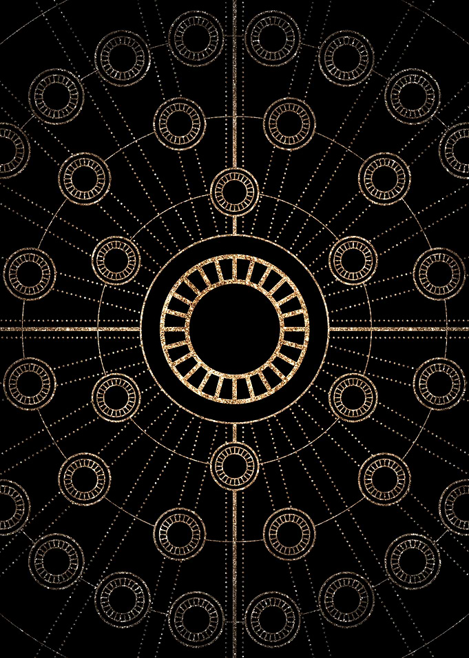 Geometric Gold Glyph Sign