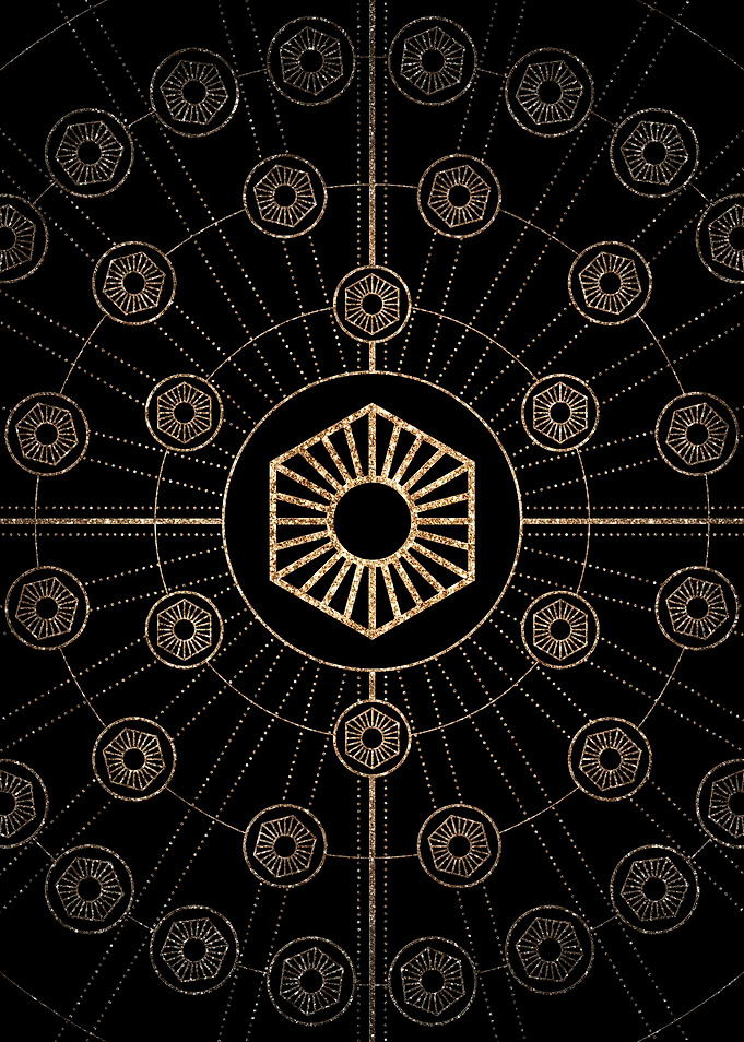 Geometric Gold Glyph Sign