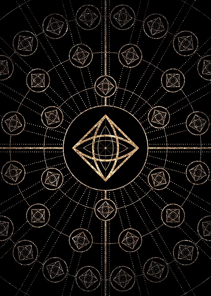 Geometric Gold Glyph Sign