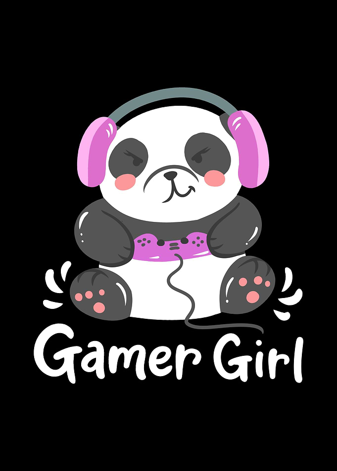 Gamer Girl Panda Gaming
