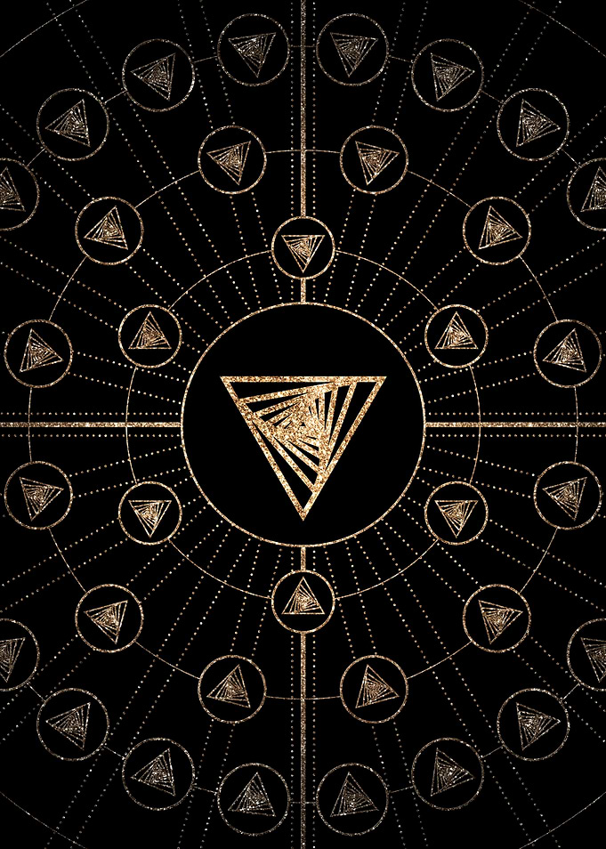 Geometric Gold Glyph Sign
