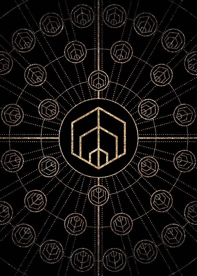 Geometric Gold Glyph Sign