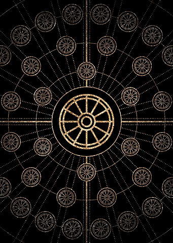 Geometric Gold Glyph Sign