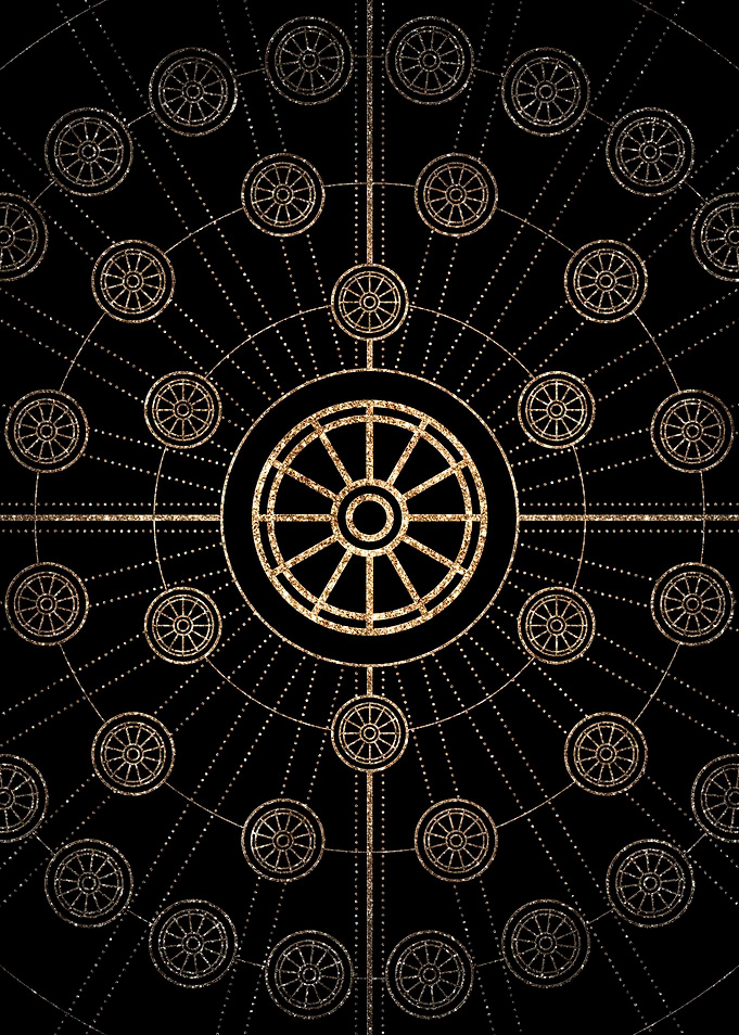 Geometric Gold Glyph Sign