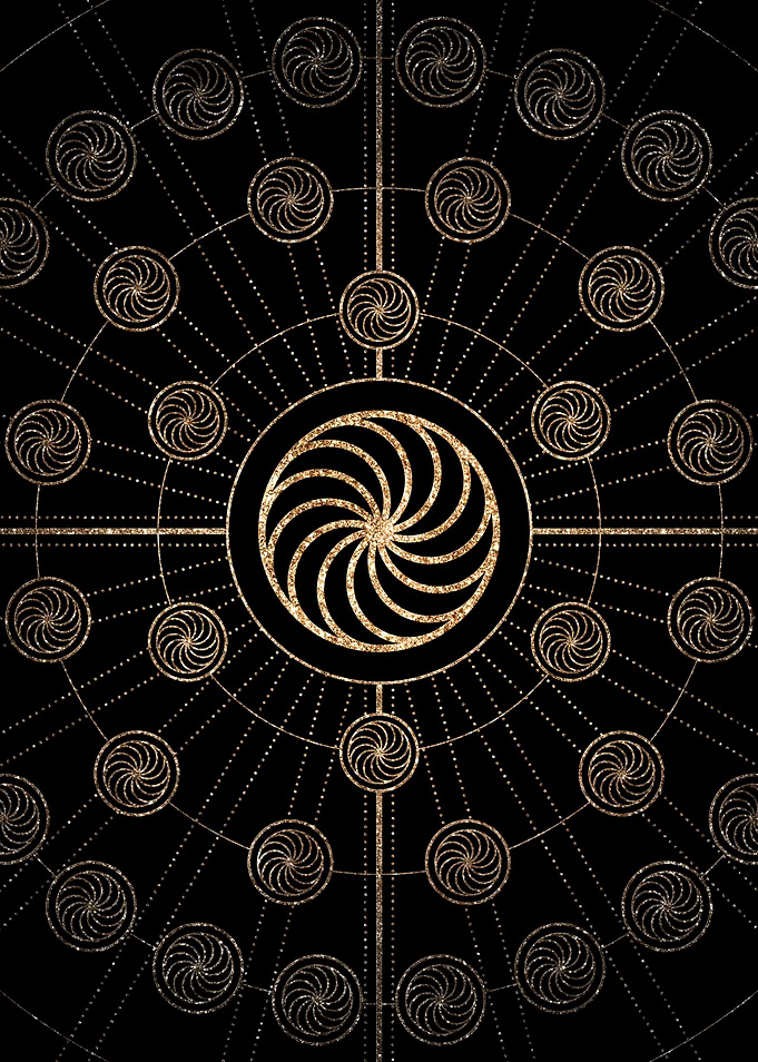 Gold Glitter Glyph Symbol
