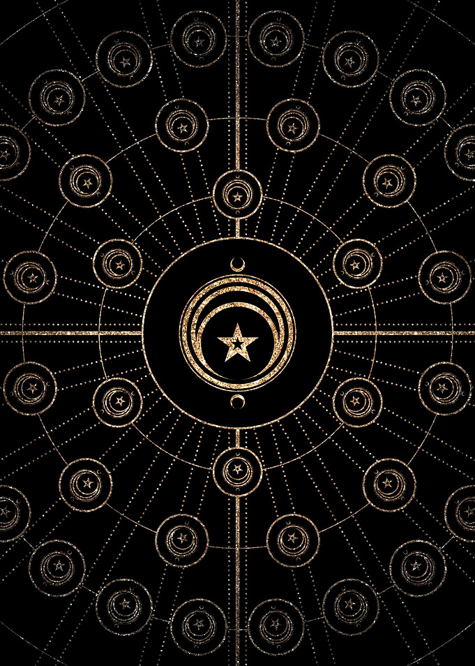 Geometric Gold Glyph Sign
