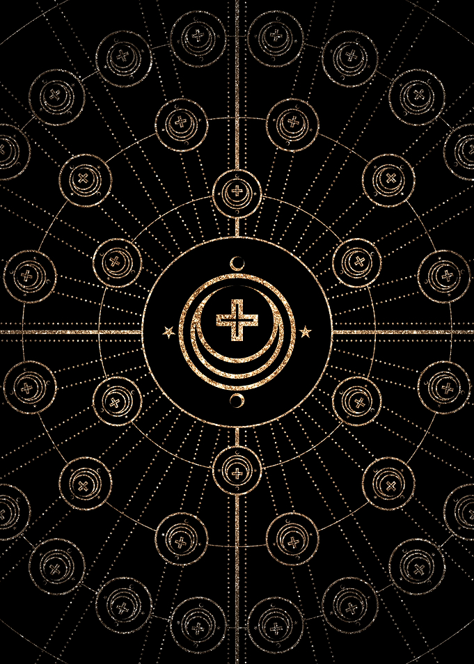 Geometric Gold Glyph Sign
