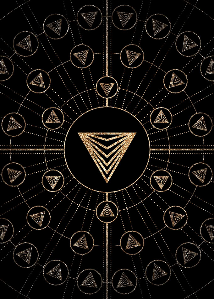Geometric Gold Glyph Sign