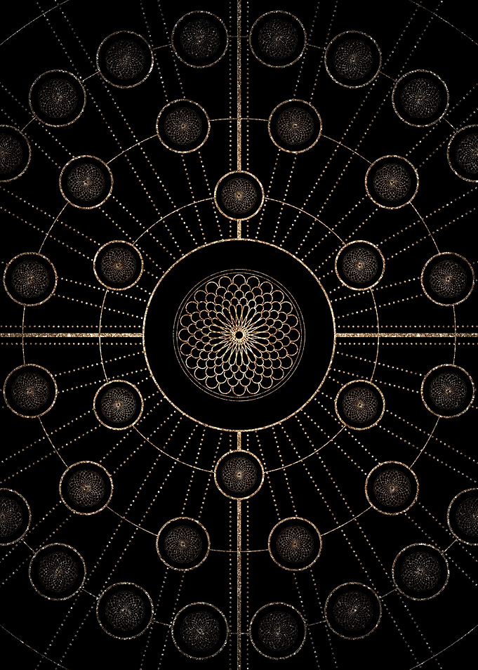 Geometric Gold Glyph Sign