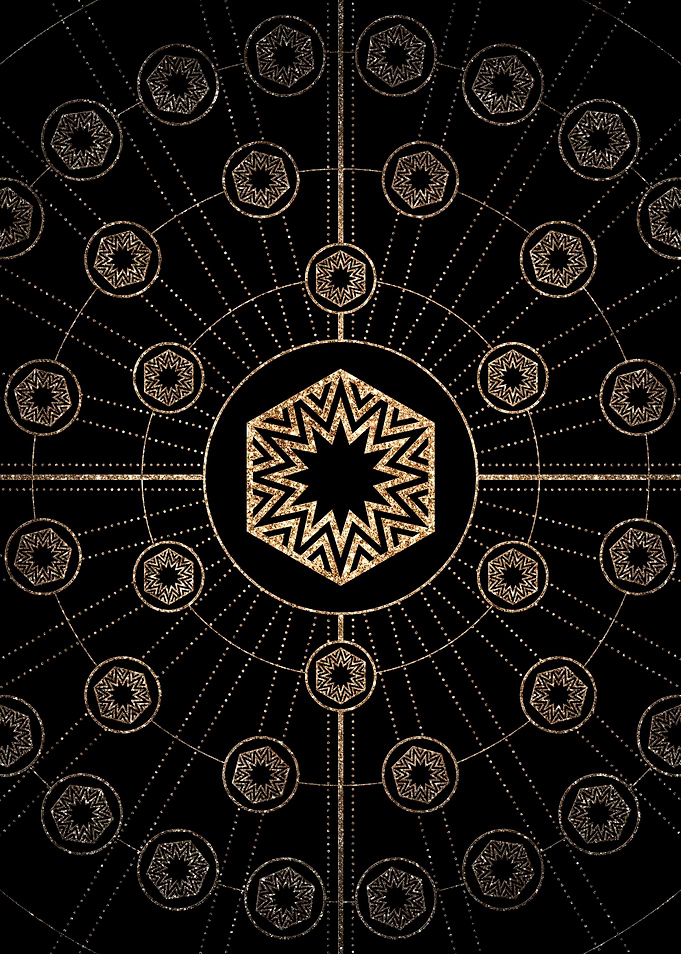 Geometric Gold Glyph Sign