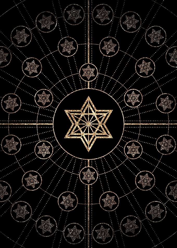 Geometric Gold Glyph Sign