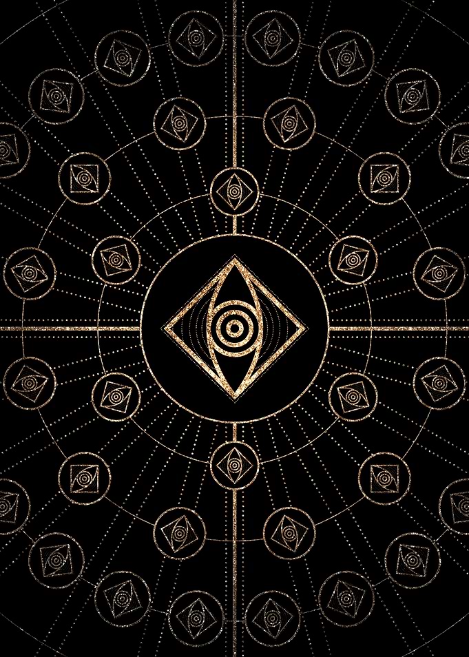 Geometric Gold Glyph Sign