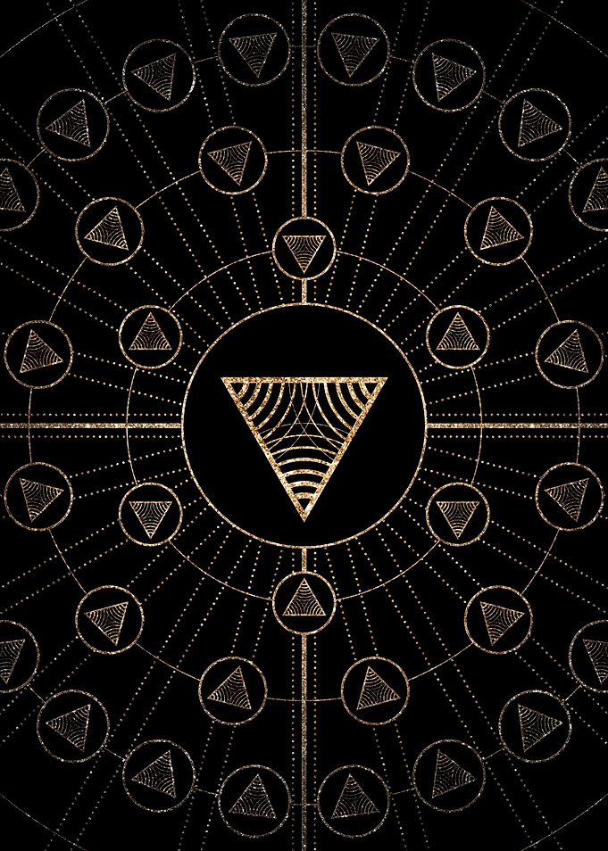 Geometric Gold Glyph Sign
