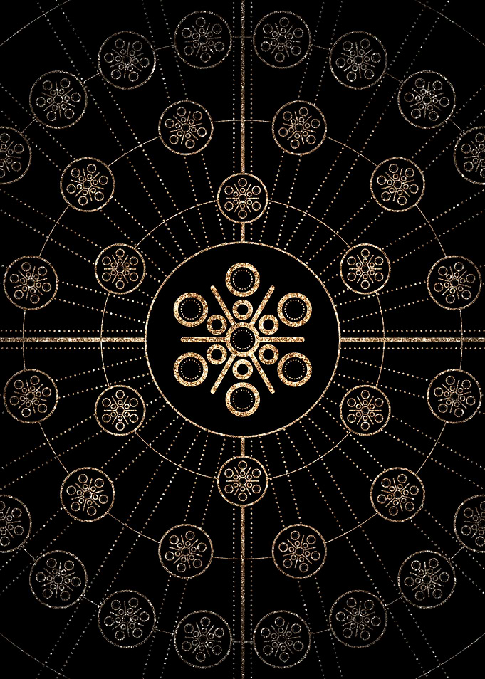 Geometric Gold Glyph Sign