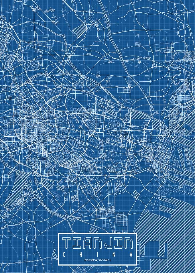 Tianjin City Map Blueprint