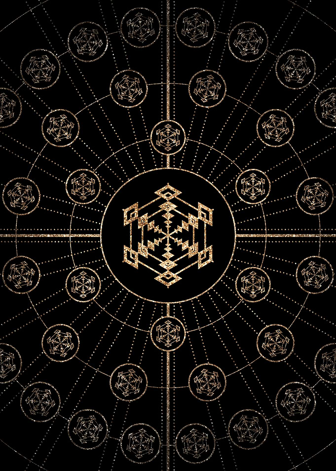 Geometric Gold Glyph Sign