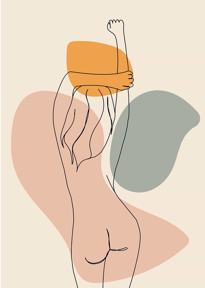 Woman continuous line art