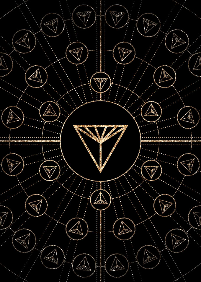 Geometric Gold Glyph Sign
