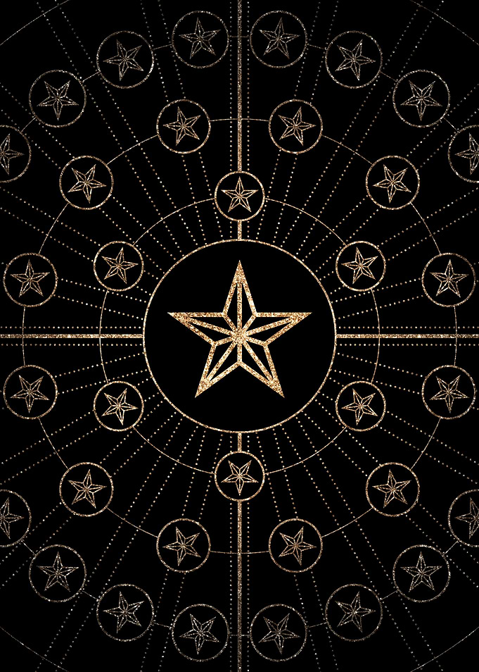 Geometric Gold Glyph Sign