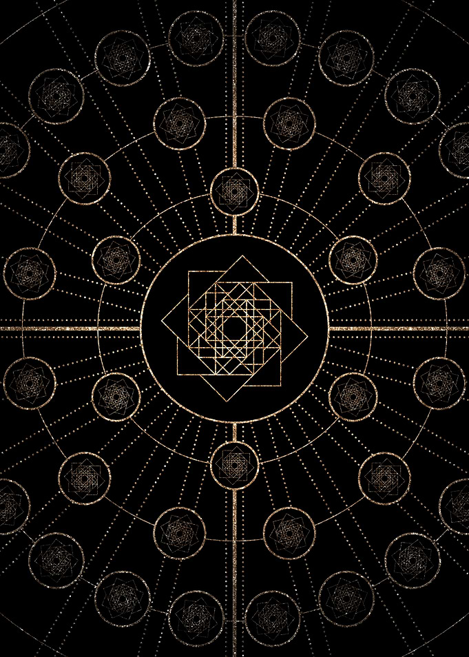 Geometric Gold Glyph Sign