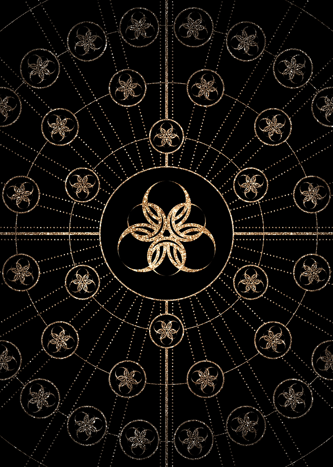 Geometric Gold Glyph Sign