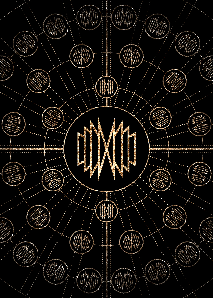 Geometric Gold Glyph Sign